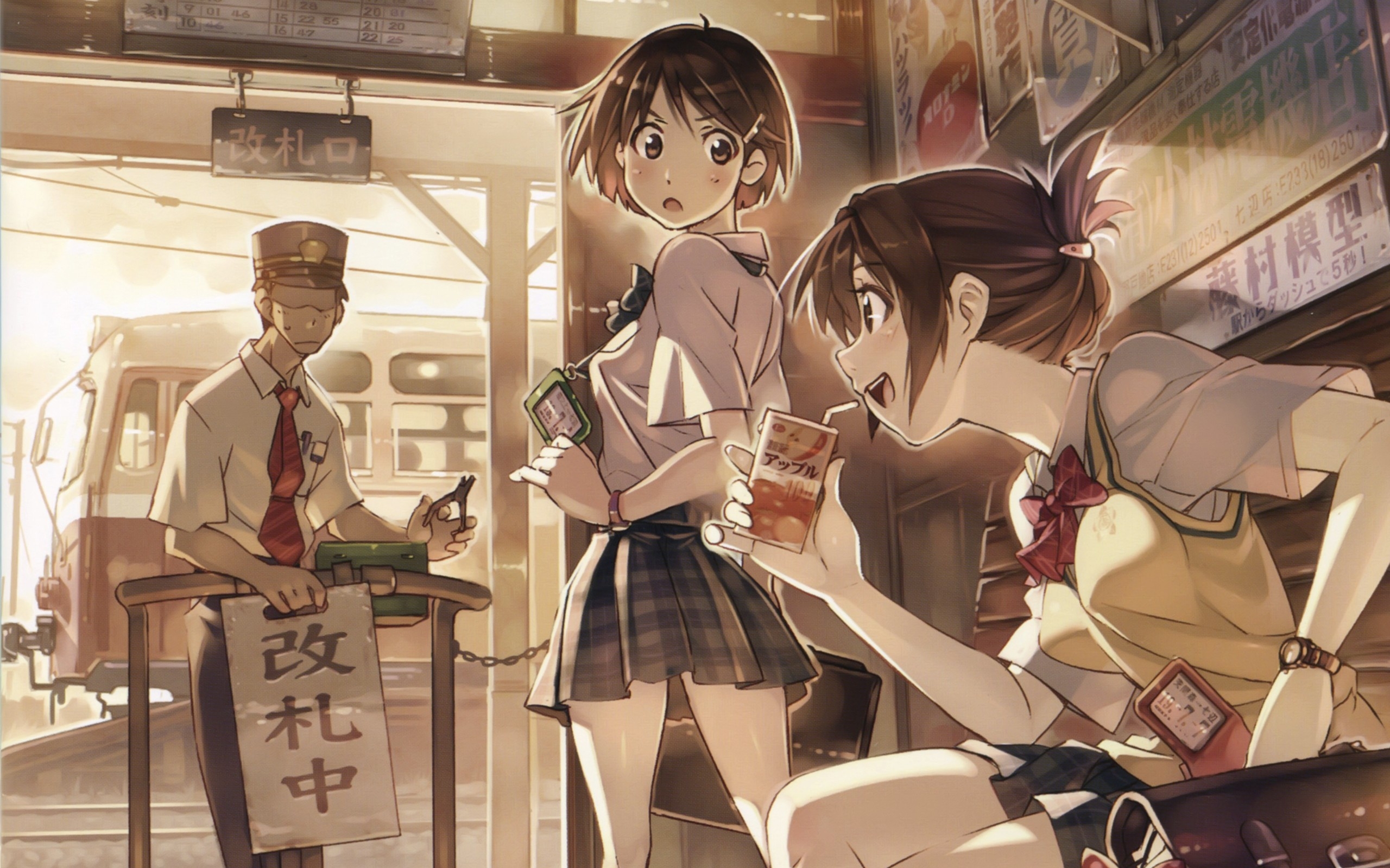 tie skirts short hair open mouth anime girls vania600 black hair 2560x1600 wallpaper