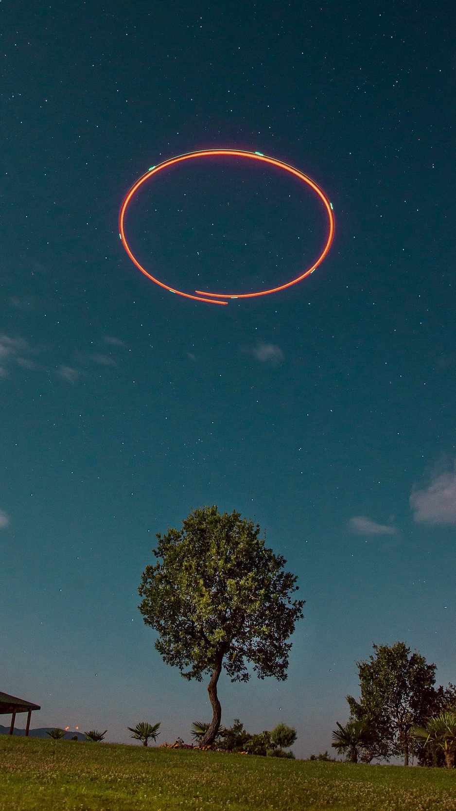 Wallpaper Ring, Light, Sky, Long Exposure, Motion