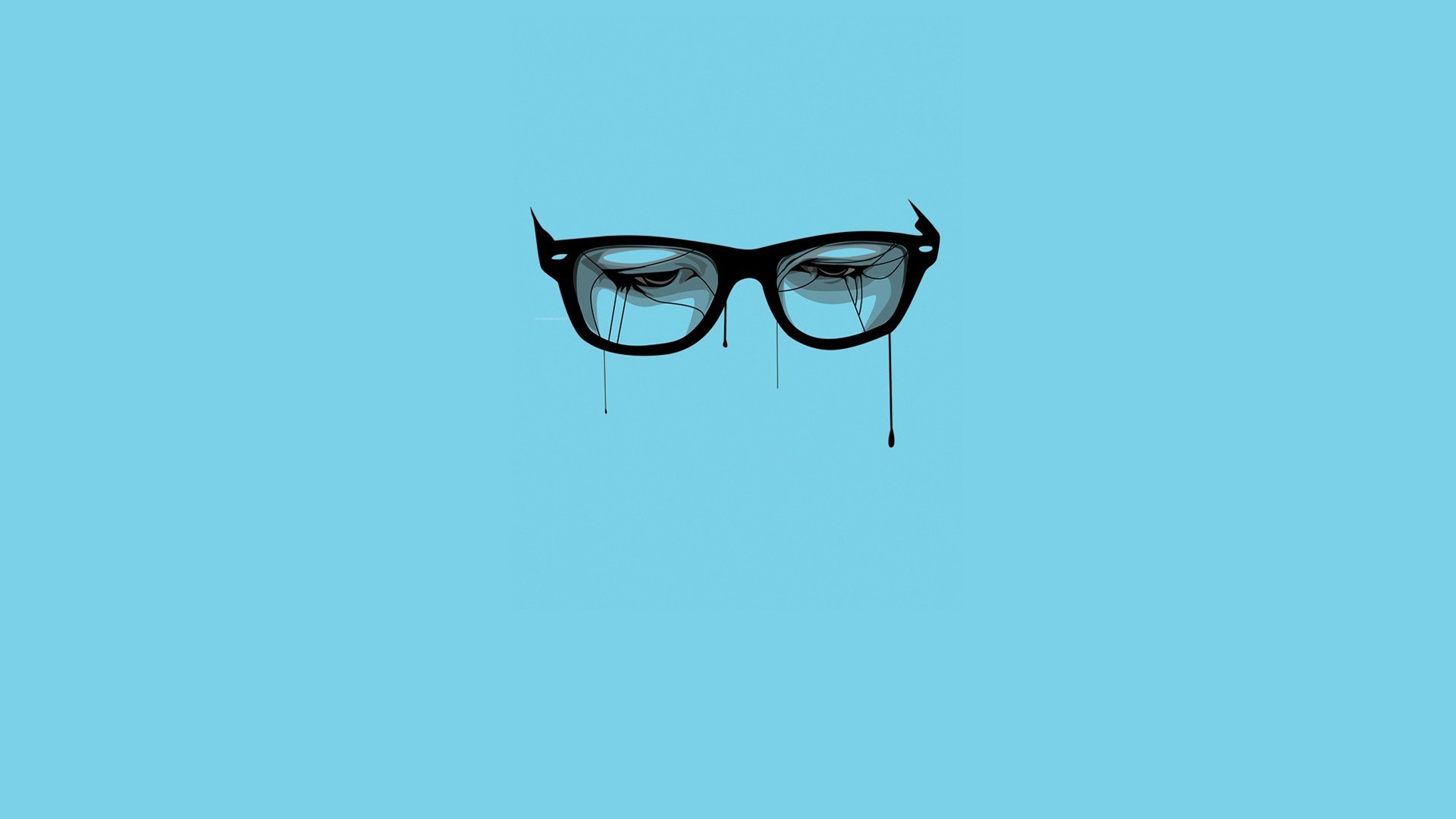 Minimalistic glasses Breaking Bad blue background wallpaperx1080
