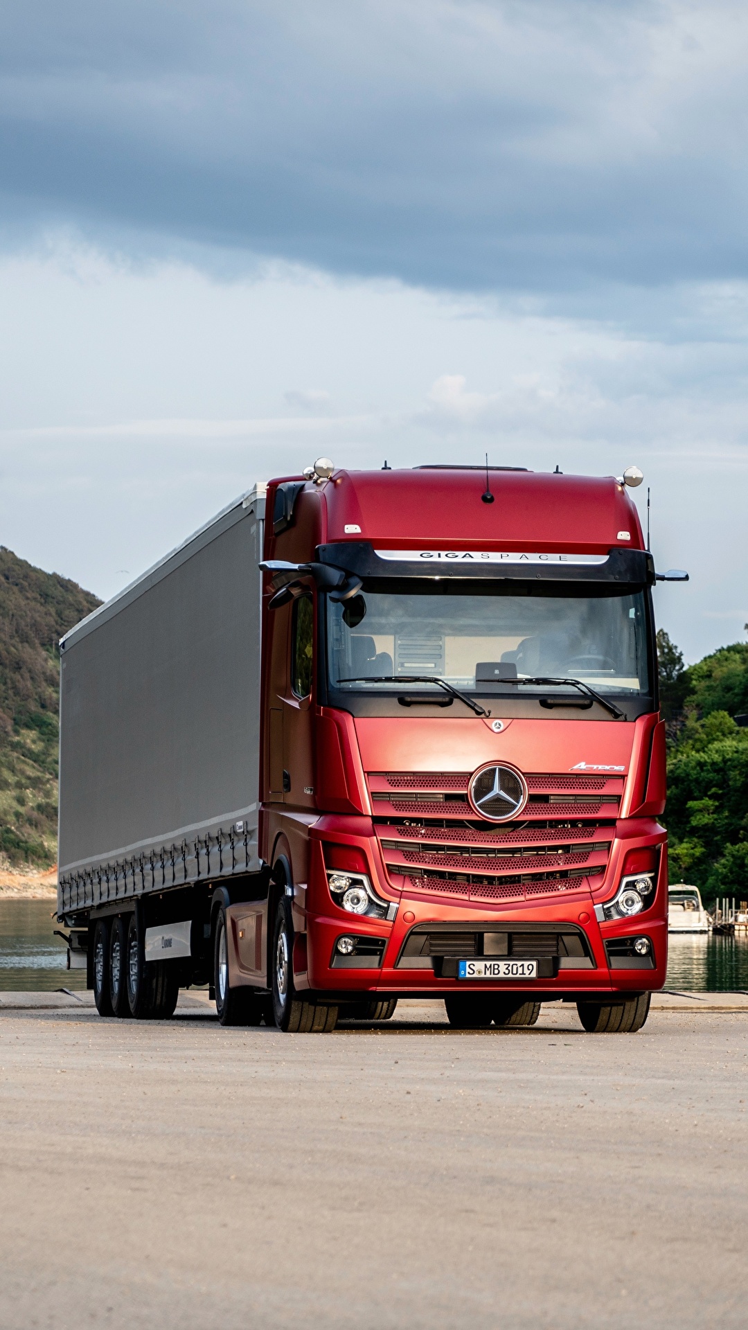 Photos Trucks Mercedes Benz Actros 1863 LS, 2018 Red Cars 1080x1920