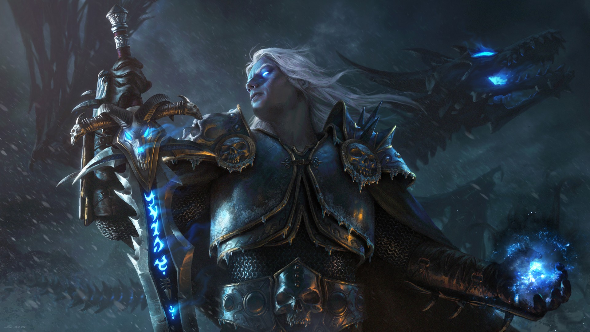 Lich King, Arthas Menethil, World of Warcraft, Warcraft III, Dragon Wallpaper HD / Desktop and Mobile Background
