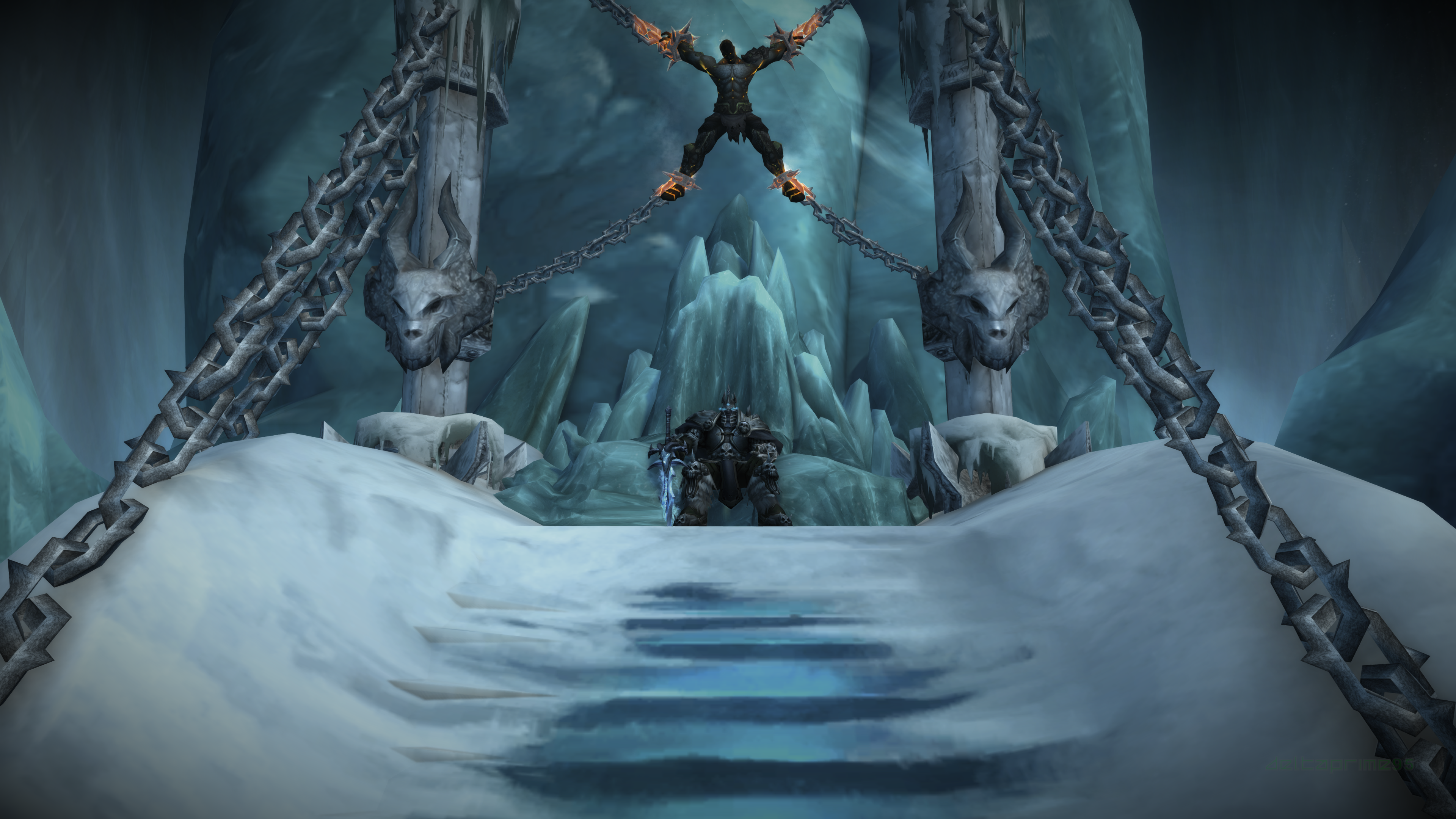 Wallpaper, World of Warcraft Wrath of the Lich King, Arthas Menethil, Bolvar Fordragon, Icecrown Citadel, The Frozen Throne, PC gaming, In Game Photography, screen shot, the lich king, raid 3840x2160