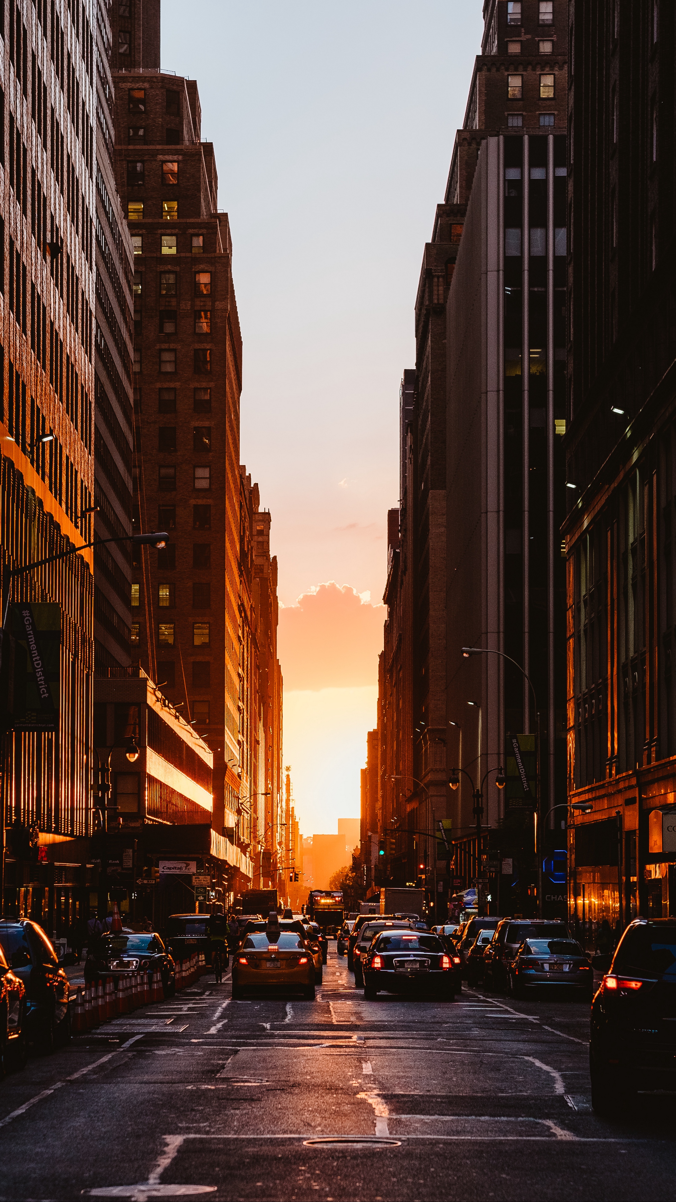 Wallpaper City, Sunset, New York, Buildings, Cars York Sunset Wallpaper iPhone HD Wallpaper