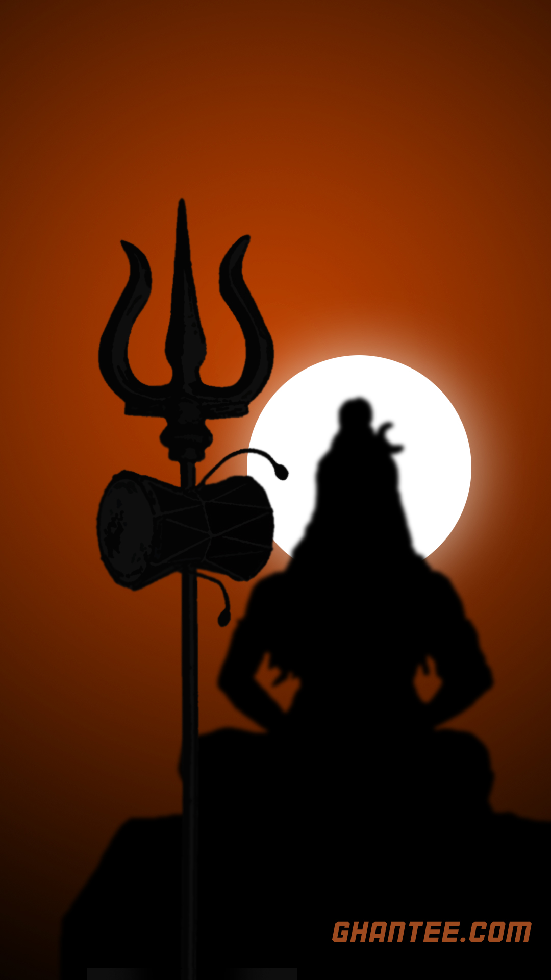 lord shiva orange phone wallpaper