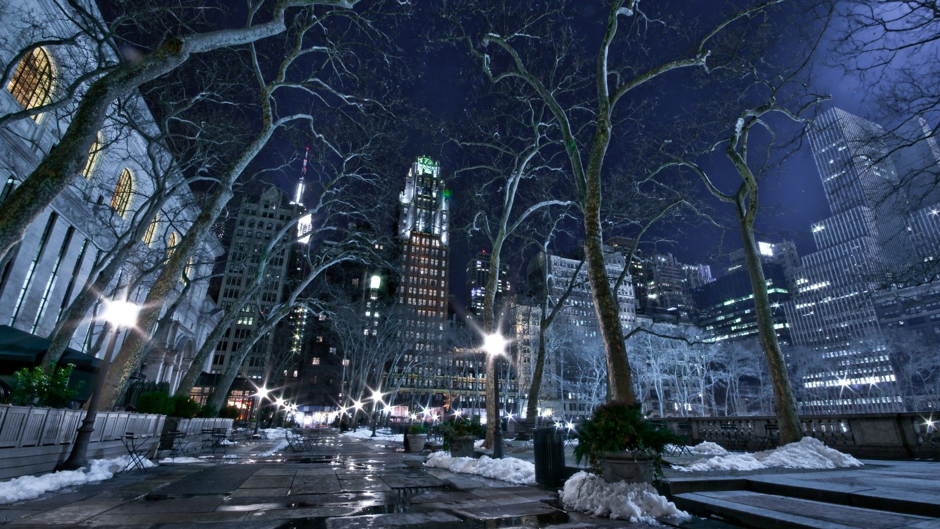 New York Snow Wallpaper