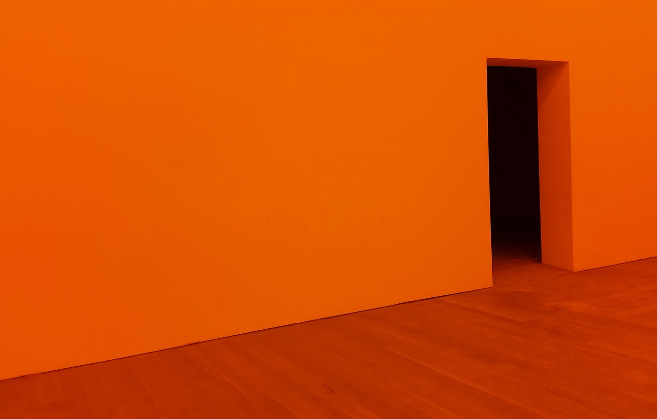 Wallpaper Orange, Wall, Wallpaper, Doorway image for desktop, section интерьер
