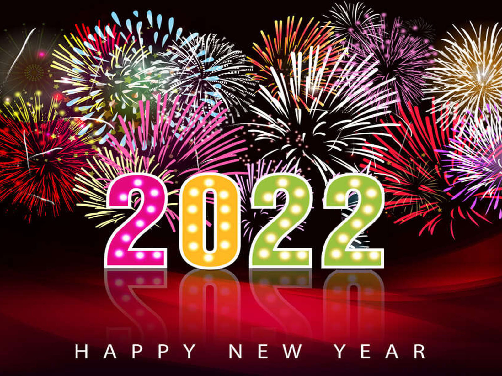 Greeting For New Year's Eve 2022 Fireworks In Night HD Wallpaper, Wallpaper13.com