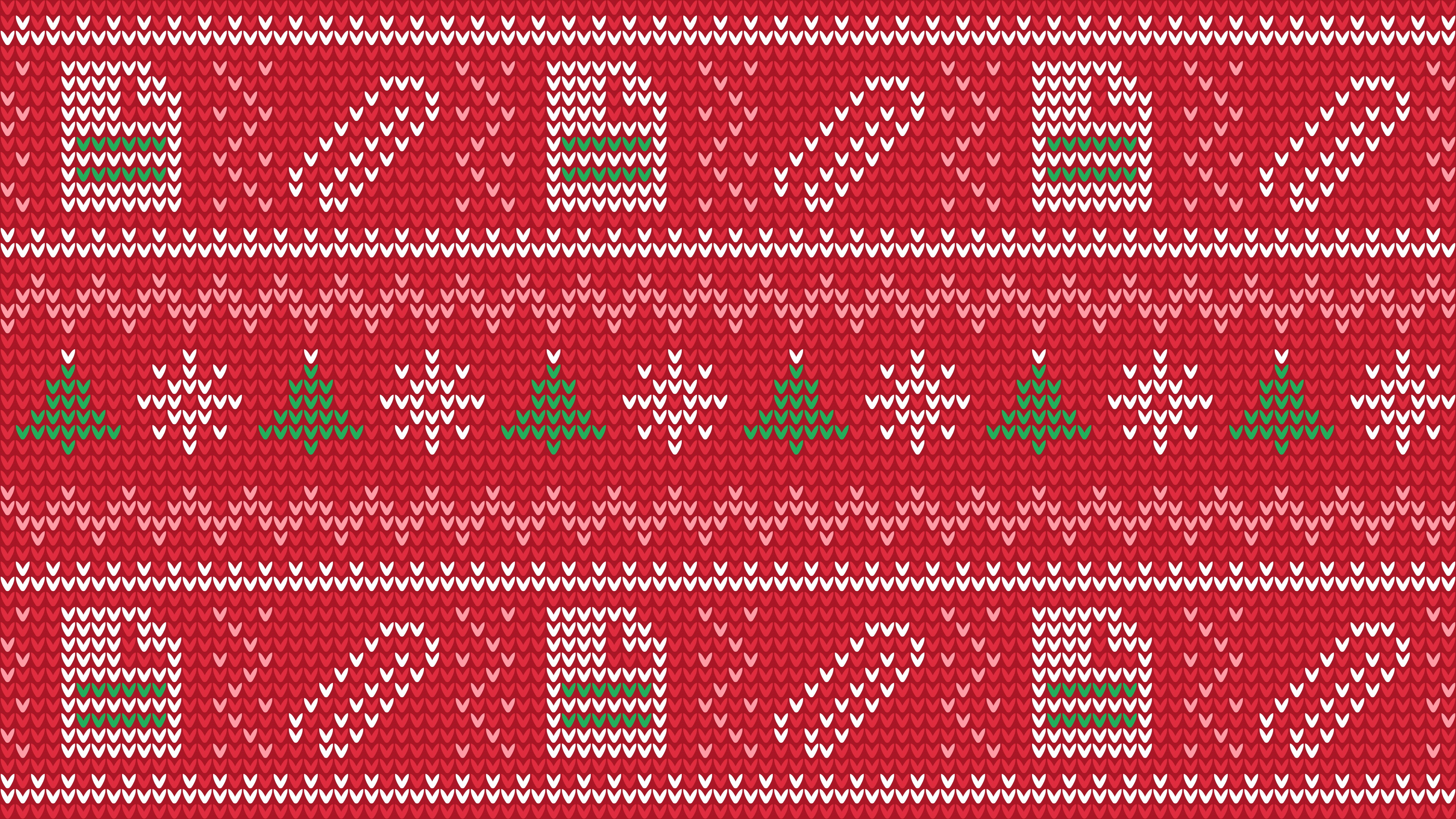 Wallpaper, Microsoft, sweater, festivals, pixel art, pixelated, Christmas Tree, red, cyan 3840x2160