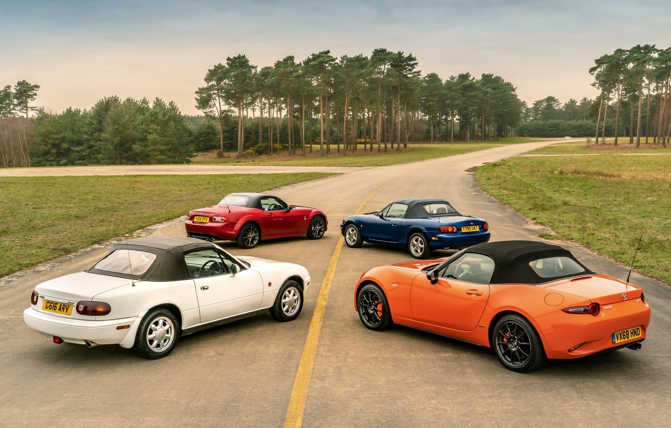 Wallpaper Roof, Mazda, MX Roadsters, Four Generations (NA NB NC ND) Image For Desktop, Section Mazda