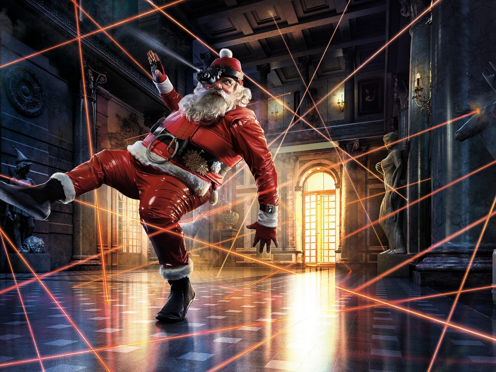 Santa Playing Laser Tag