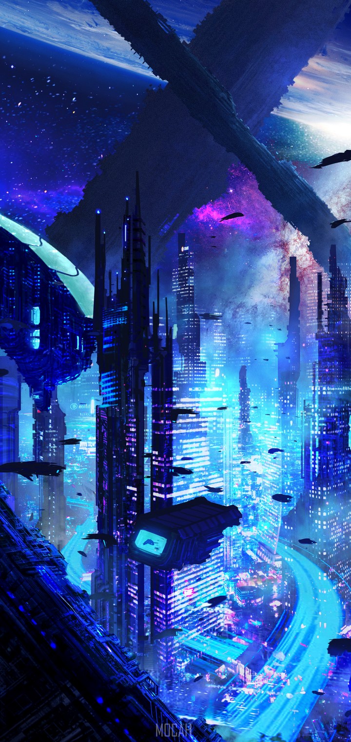 Cyberpunk, Science Fiction, Art, Future, Blue, Huawei Y7 Prime 2019 background, 720x1520 HD Wallpaper