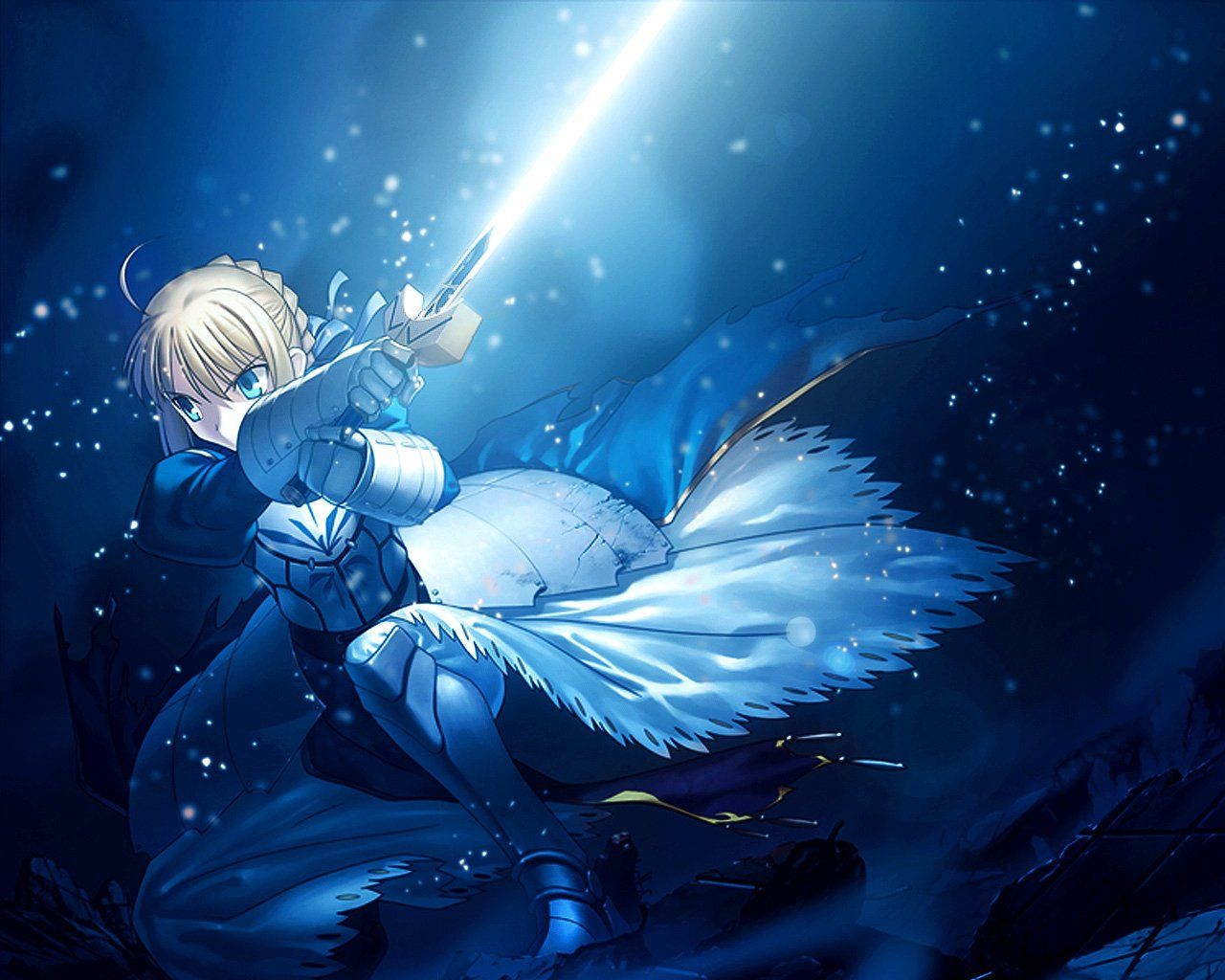 Anime Fate Stay Night Fate Series Saber (Fate Series) Excalibur Sword Artoria Pendragon Fate (Series) Weapon Blue E. Fate Stay Night Anime, Fate Stay Night, Anime