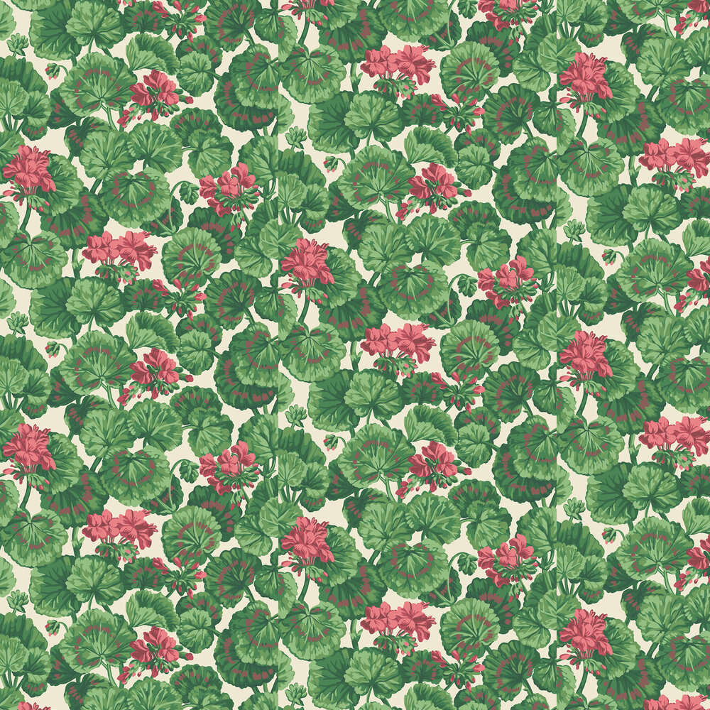 Geranium by Cole & Son & Forest Greens on Parchment, Wallpaper Direct