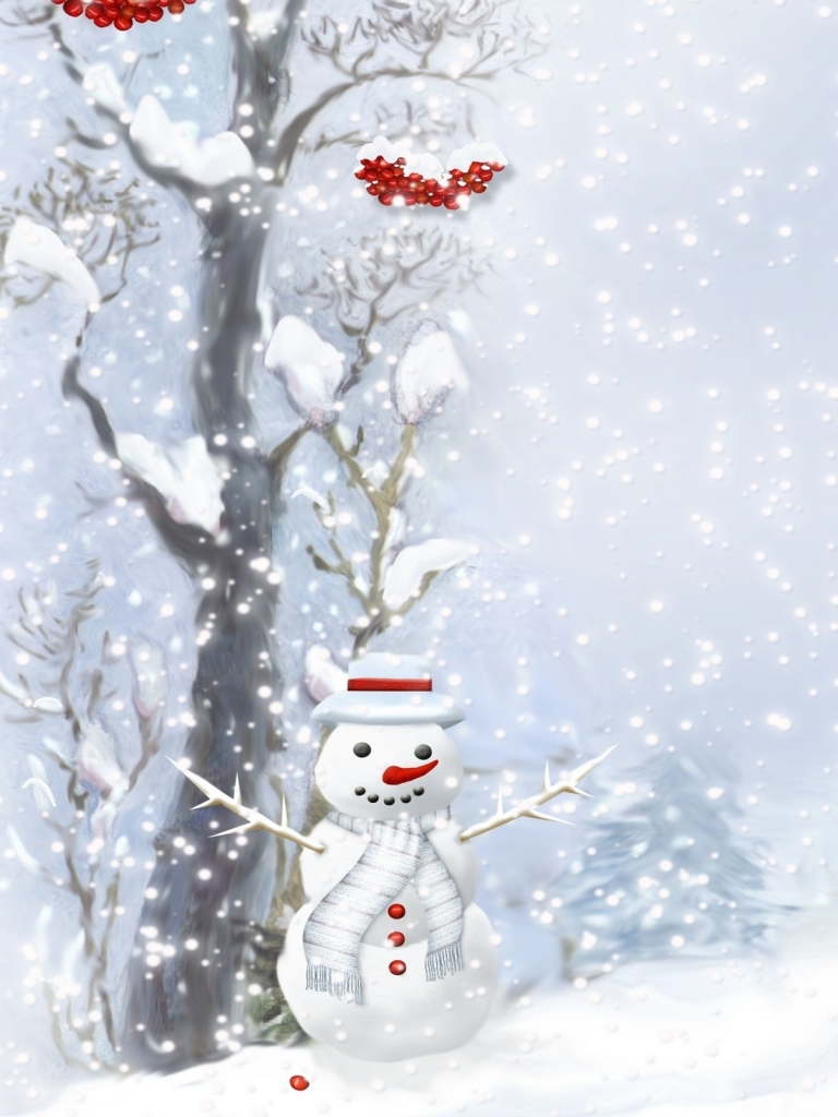 Download wallpaper 800x1200 new year snowmen night greeting holiday  christmas iphone 4s4 for parallax hd background