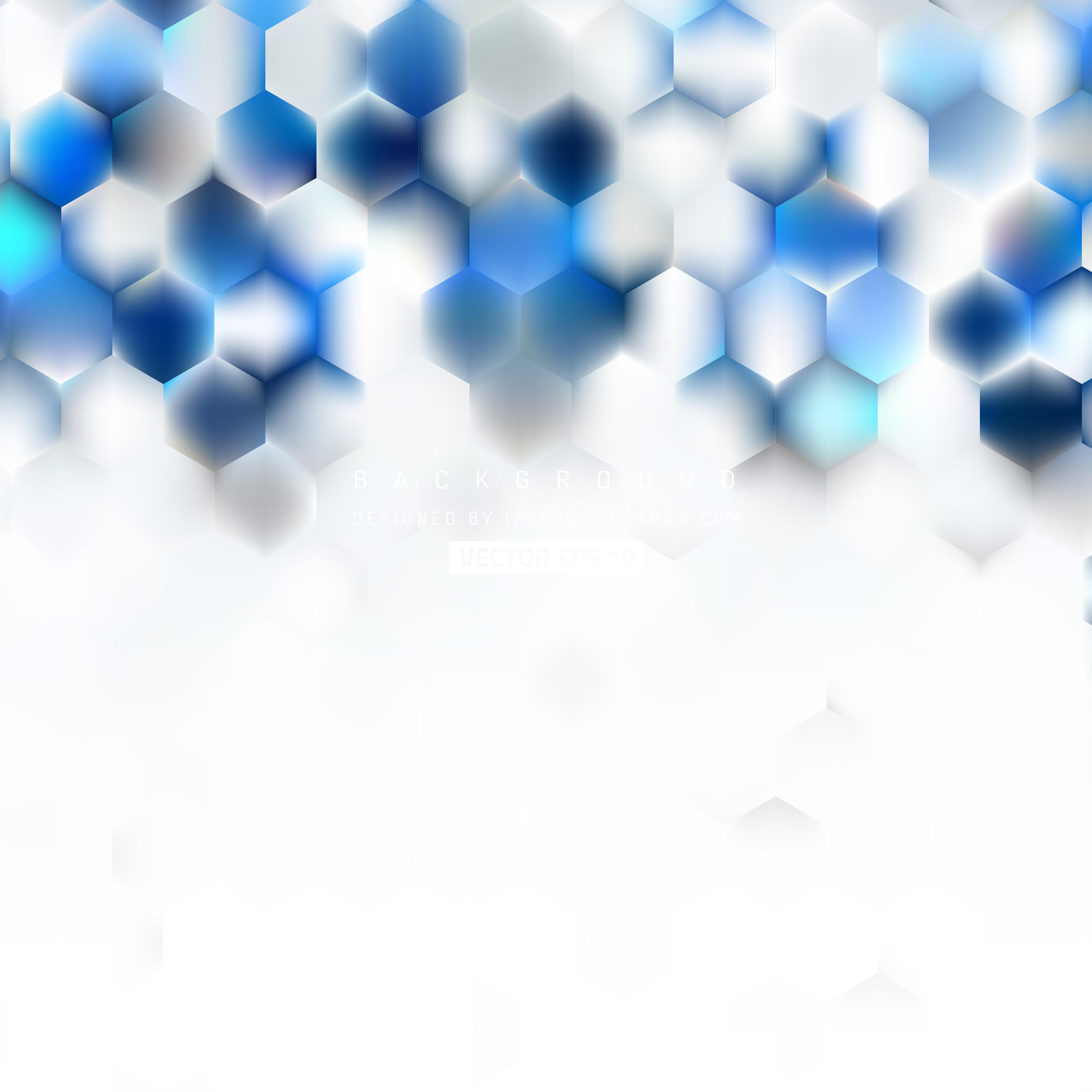 Blue White Hexagon Background