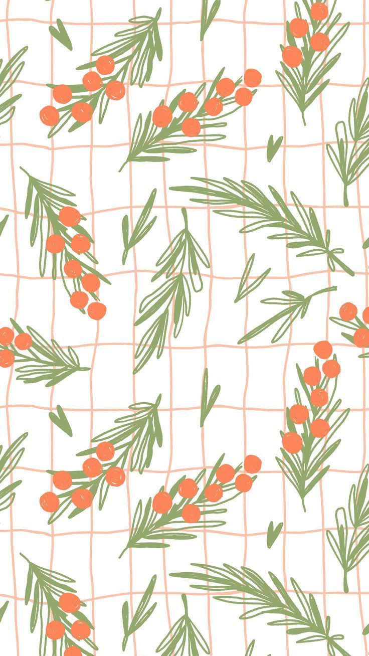 green leaves and orange berries, summer cute pattern, floral textile 156077943323772117. Prints, Background phone wallpaper, Floral textile