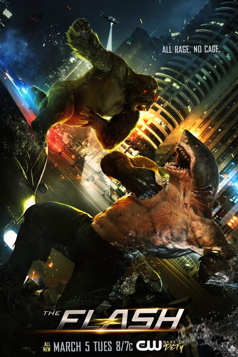 Flash King Shark vs. Gorilla Grodd Poster Released