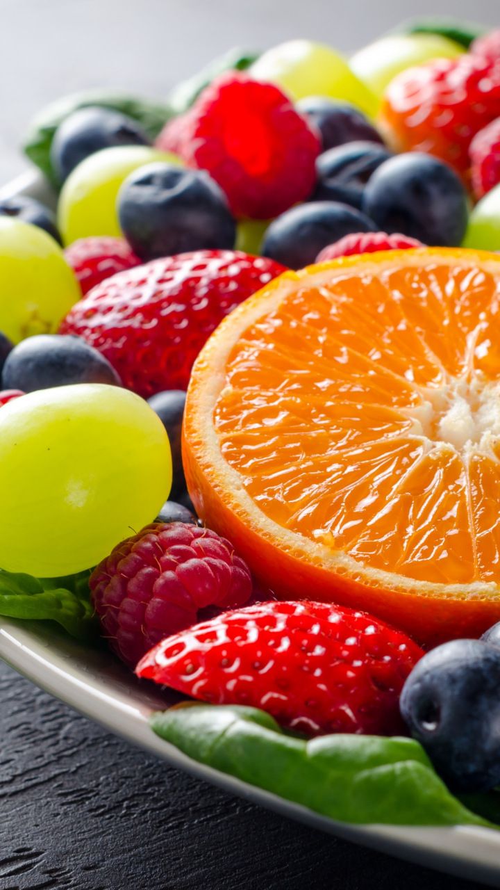 Fruits, salad, berries, grapes, fresh, 720x1280 wallpaper. Food photography fruit, Healthy fruits, Fruit