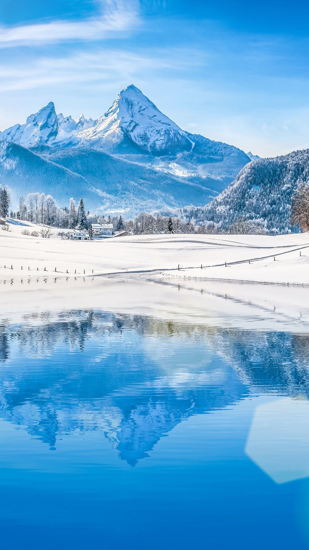 Winter Landscape With Blue Lake 4K Ultra HD Wallpaper Wallpaper.Net. Best Iphone Wallpaper, Blue Lake, IPhone Wallpaper