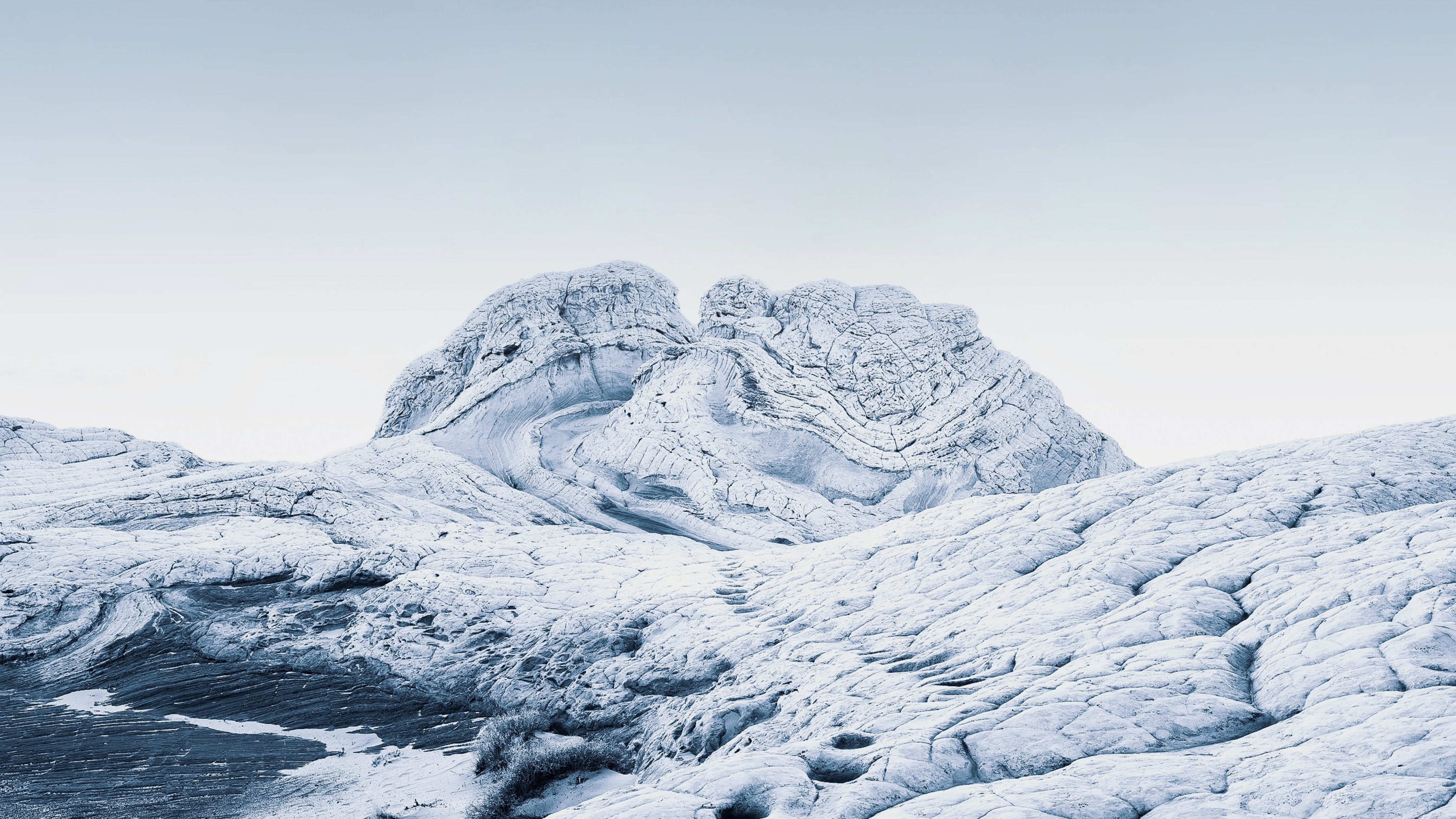 macOS Big Sur Wallpaper 4K, Stock, Cold, Winter, Sedimentary rocks, Daylight, Nature