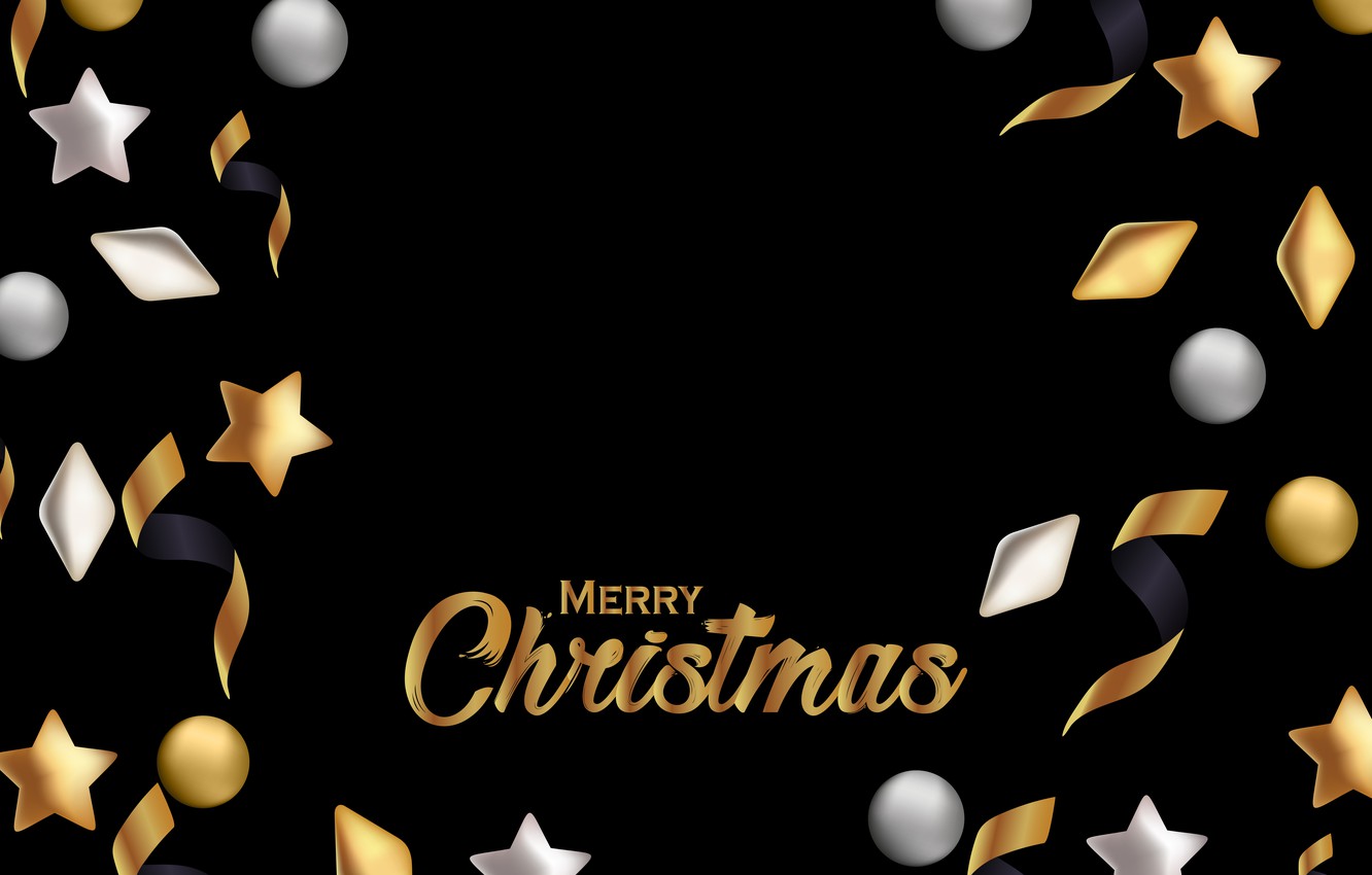 Wallpaper decoration, gold, New Year, Christmas, golden, black background, black, Christmas, background, New Year, decoration, xmas, Merry image for desktop, section новый год