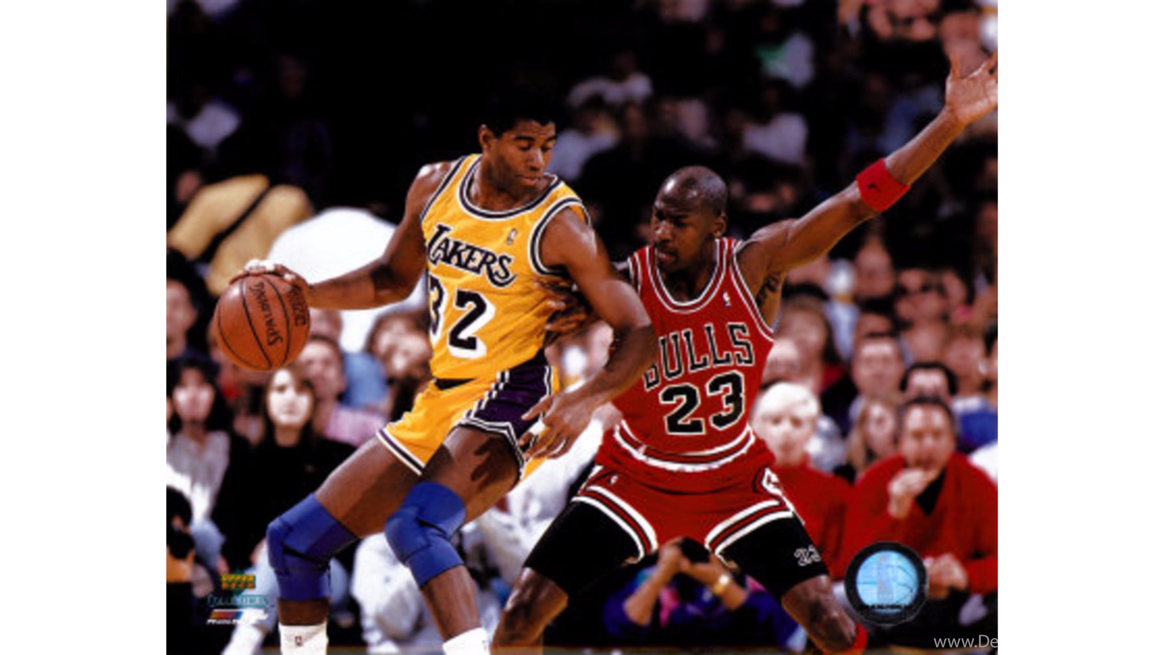 Magic Johnson Vs Michael Jordan 4K Wallpaper Desktop Background
