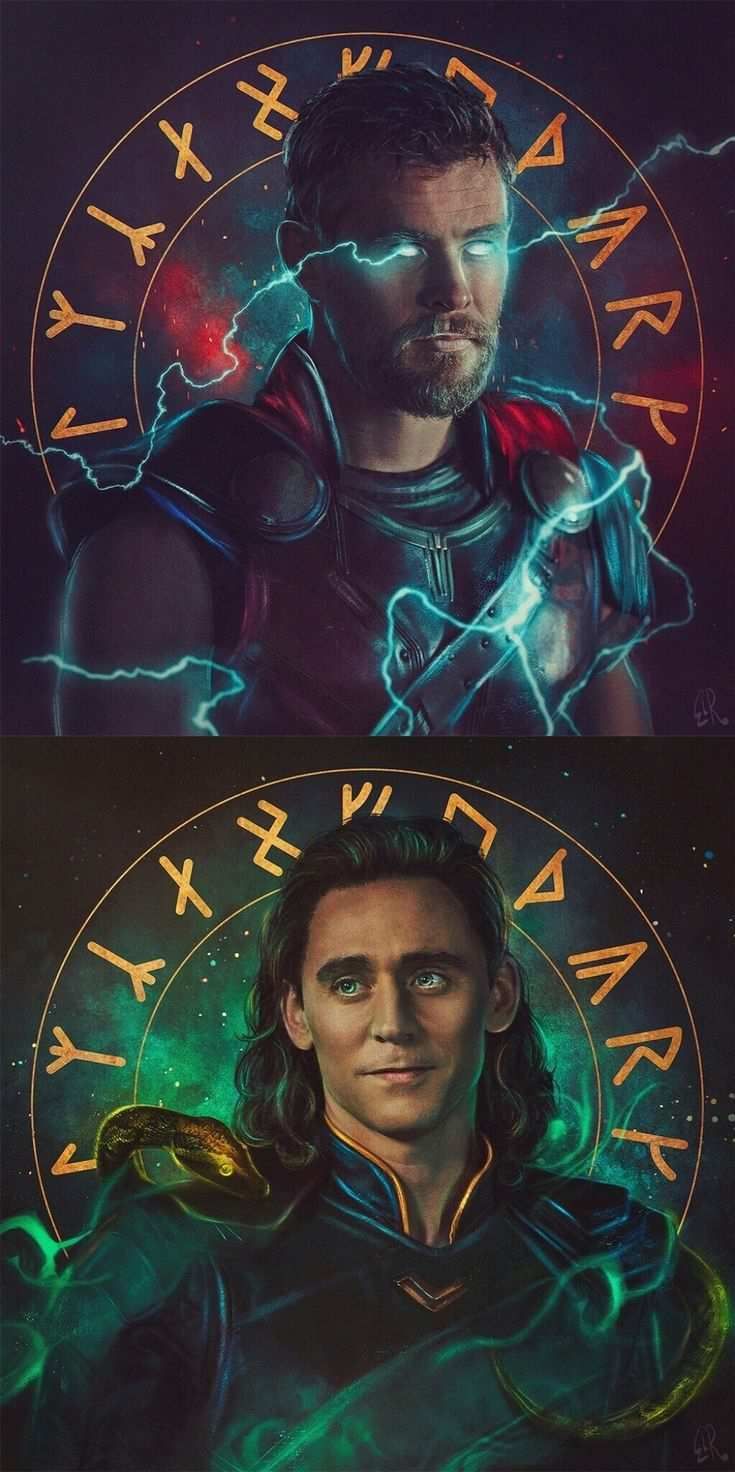 Thor and Loki iPhone Wallpaper. Marvel wallpaper, Marvel thor, Marvel art