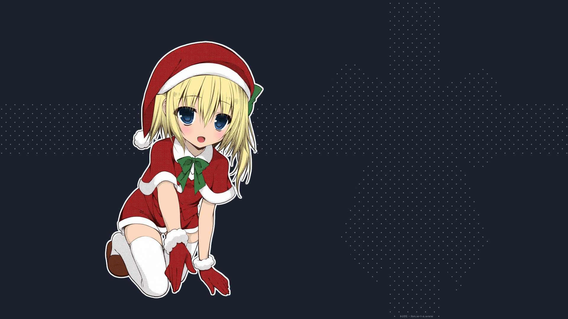 Wallpaper, illustration, anime, space, red, manga, cartoon, Christmas, holiday, Santa Claus, Miwa Futaba, ART, screenshot, graphics, 1920x1080 px, computer wallpaper, fictional character 1920x1080