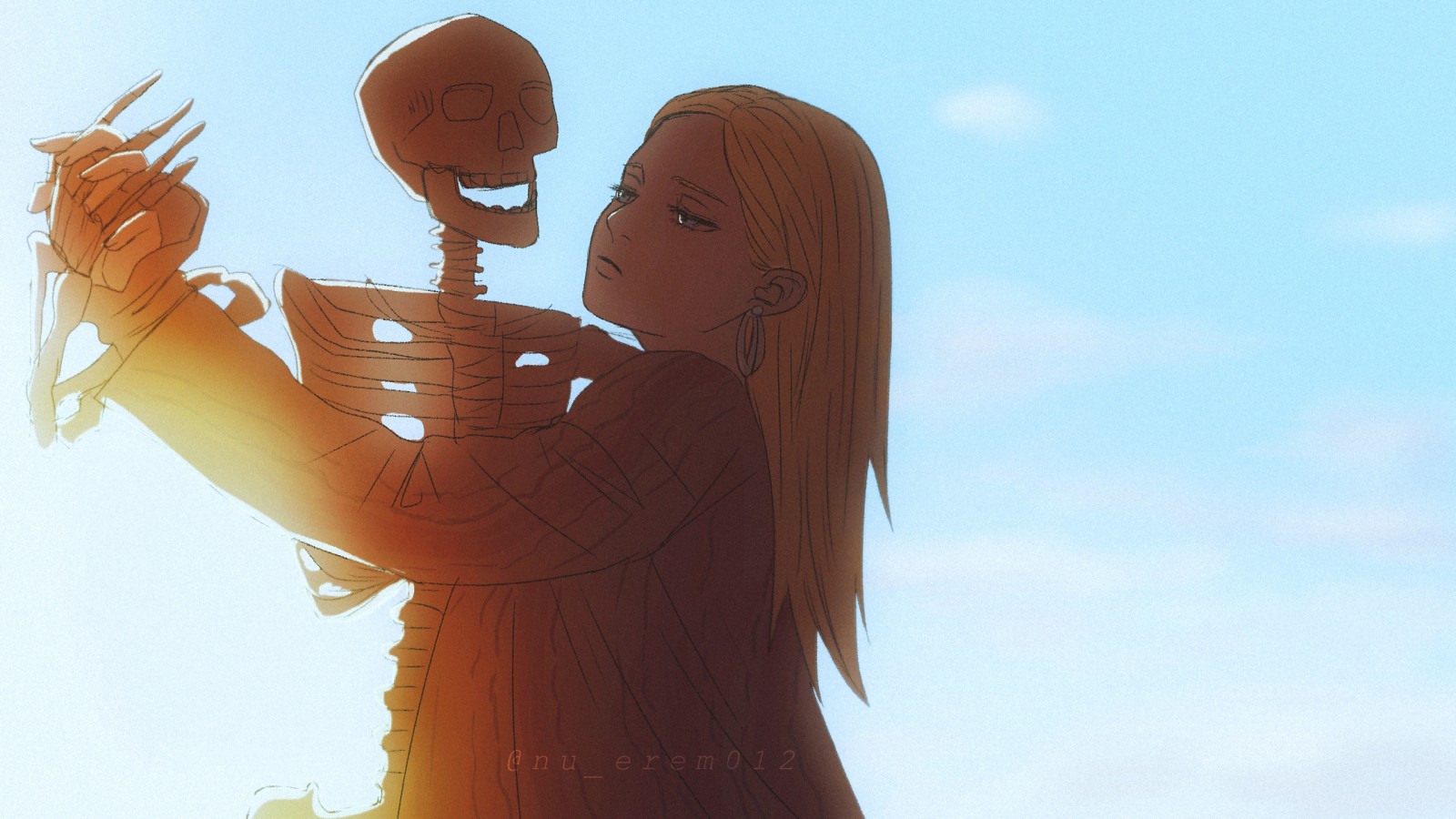 Attack On Titan Historia Reiss With Human Skeleton With Backgrounf Of Blue Sky HD Anime Wallpaper