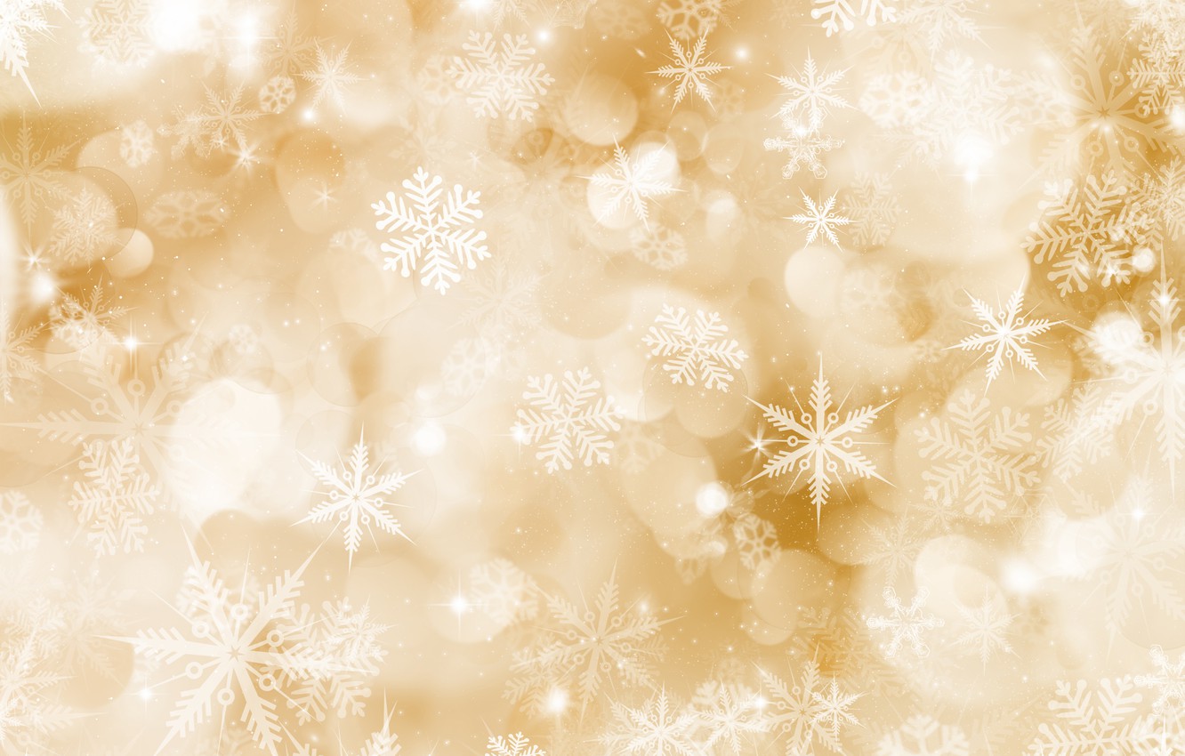 Wallpaper winter, snow, snowflakes, background, golden, Christmas, winter, background, snow, snowflakes image for desktop, section текстуры