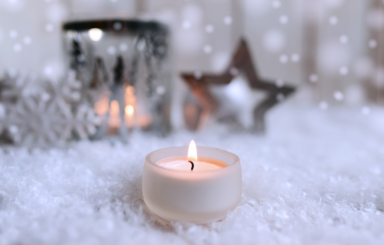 Wallpaper winter, candle, Christmas, New year, New Year image for desktop, section новый год