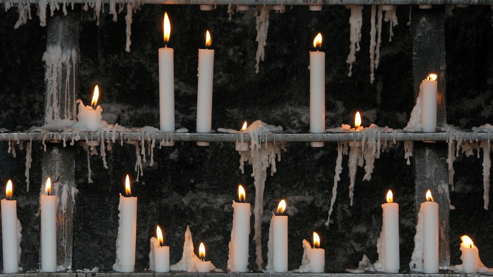 Wallpaper, tradition, candle, night, snow, flame, ice, winter, tree, heat 1920x1080