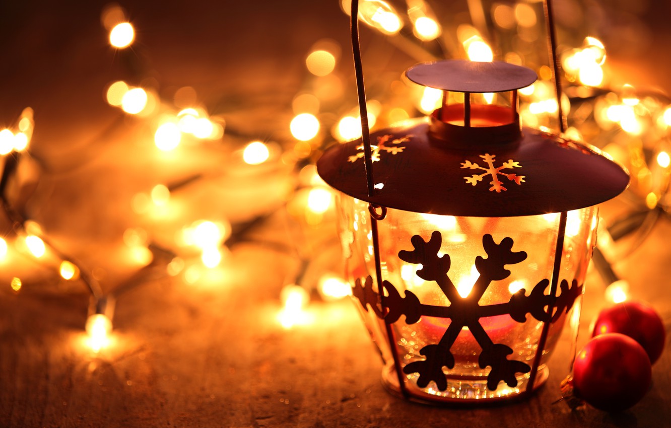 Wallpaper winter, light, lights, toys, candle, New Year, Christmas, lantern, garland, Christmas, snowflake, candle holder, bokeh, New Year image for desktop, section новый год