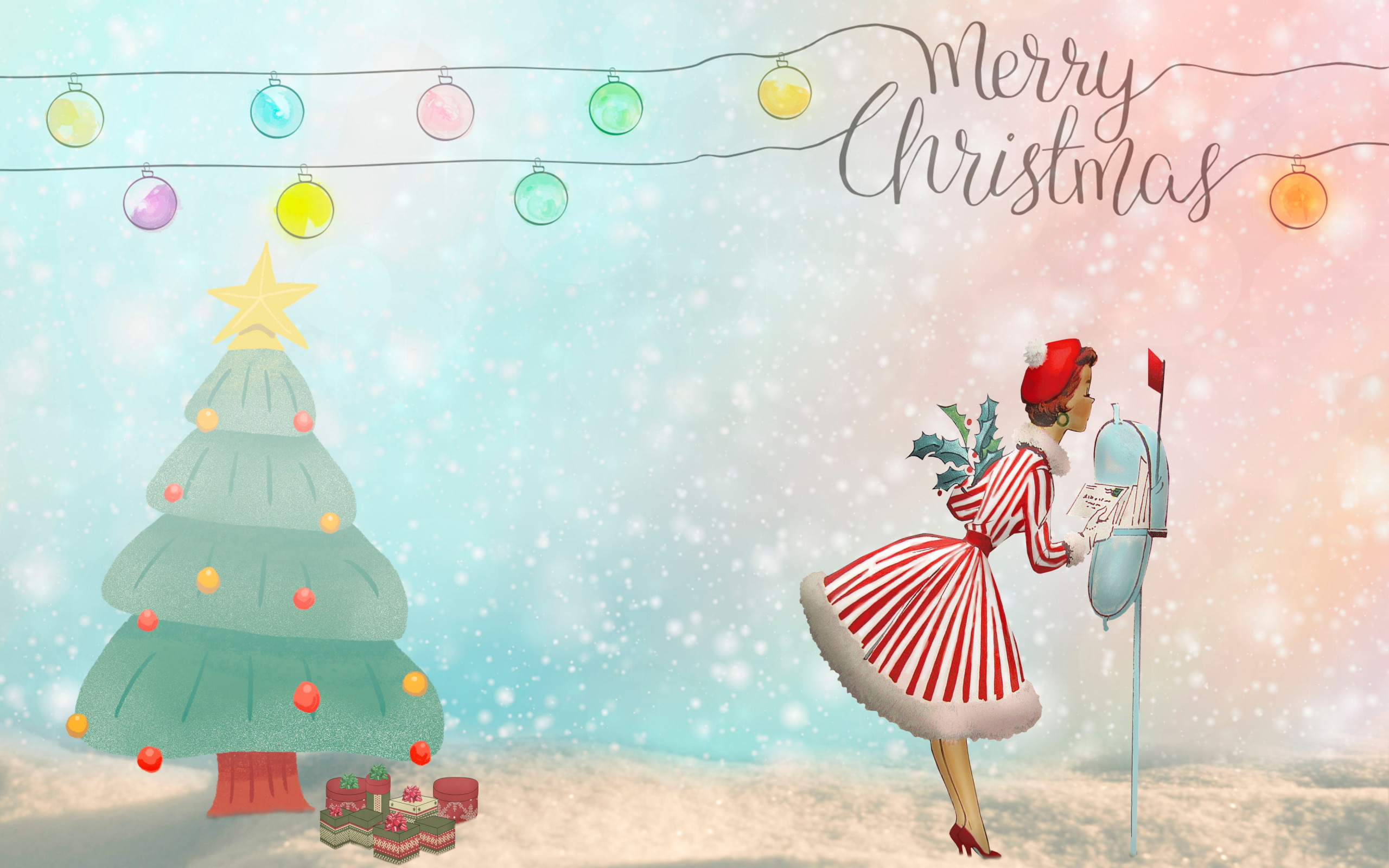 Download wallpaper: Merry Christmas 2020 Illustration 2560x1600