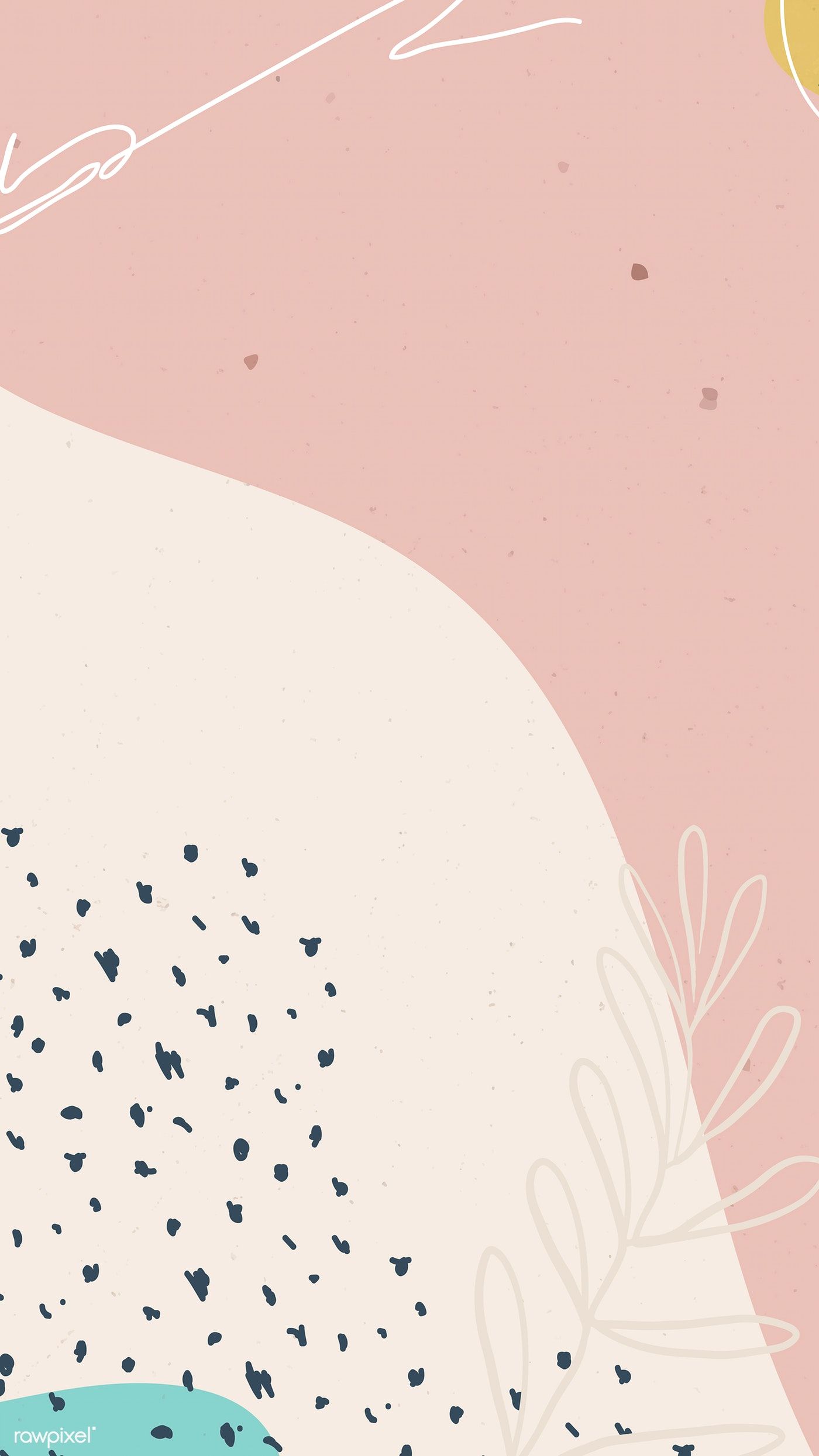 Abstract pastel Memphis patterned background vector / Aum. Artsy background, Cute wallpaper background, Pastel background