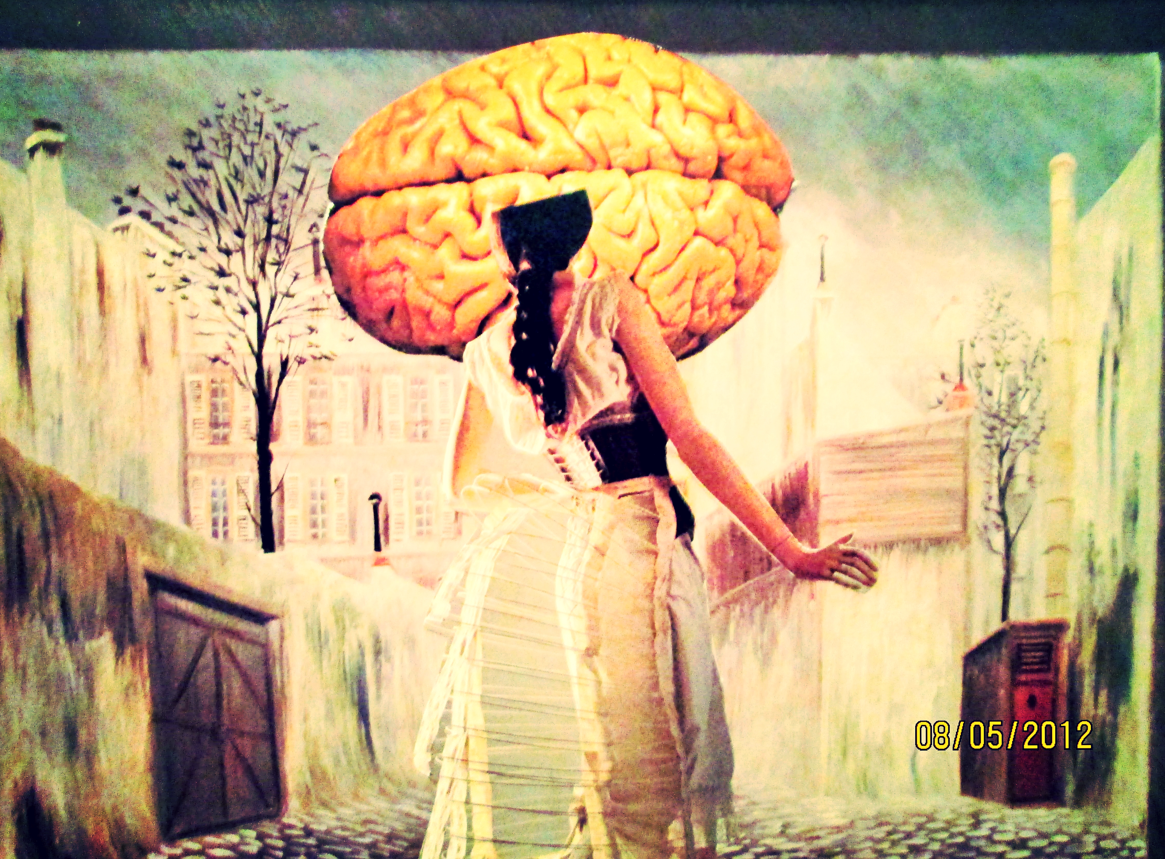 Wallpaper, city, woman, ART, collage, female, vintage, surrealism, dream, surreal, brain, retro, fantasy, collageart, expressionism, photomontage, dada, nightmare, surrealistic, multimedia, expressionistic, artcollage, giantbrain, desertloca