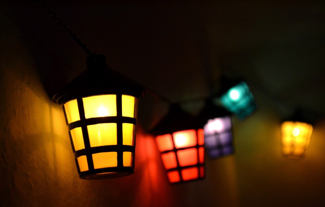 Wallpapers lights, colors, red, yellow, blue, purple, lamp image for desktop, section абстракции