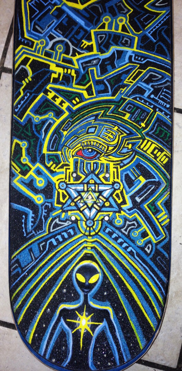 Skateboard Graphics 5 Fiction with Paint Pens on Griptape