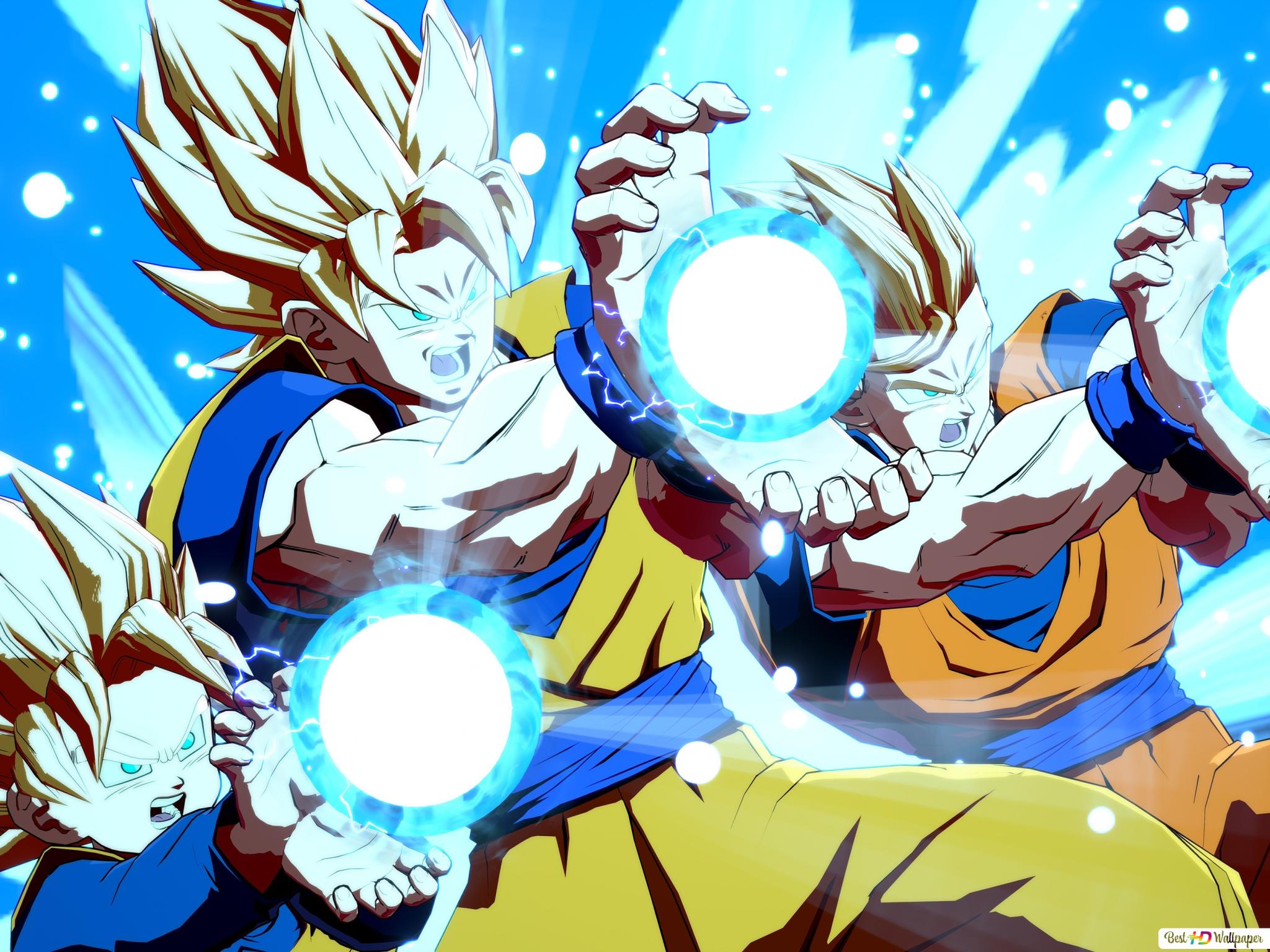 Dragon Ball Fighterz, Goku & Gohan KameHameHa 4K wallpaper download
