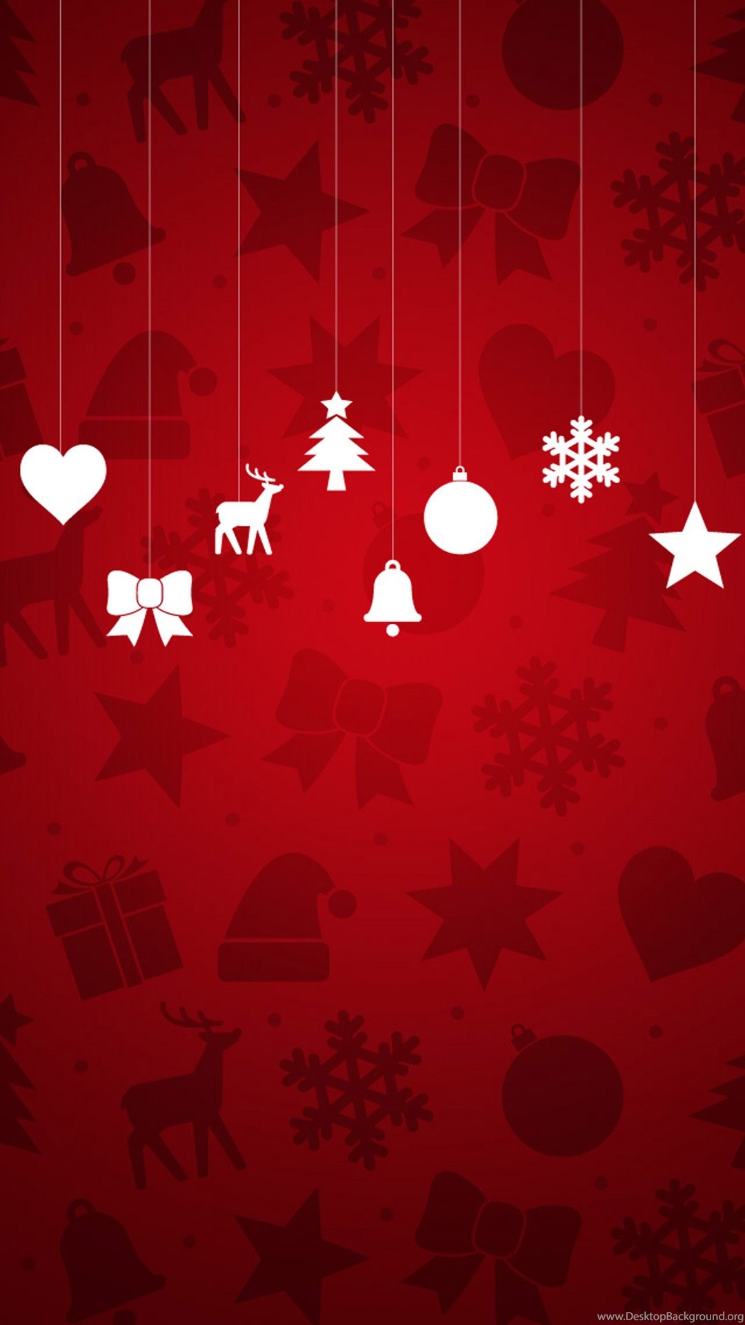 Minimal Christmas Ornaments Red Background Android Wallpaper Free. Desktop Background