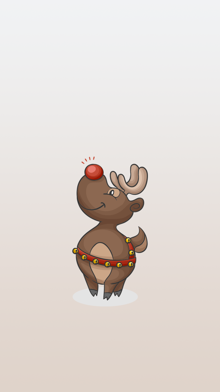 Minimalist Reindeer Christmas Background HD Mobile Wallpaper