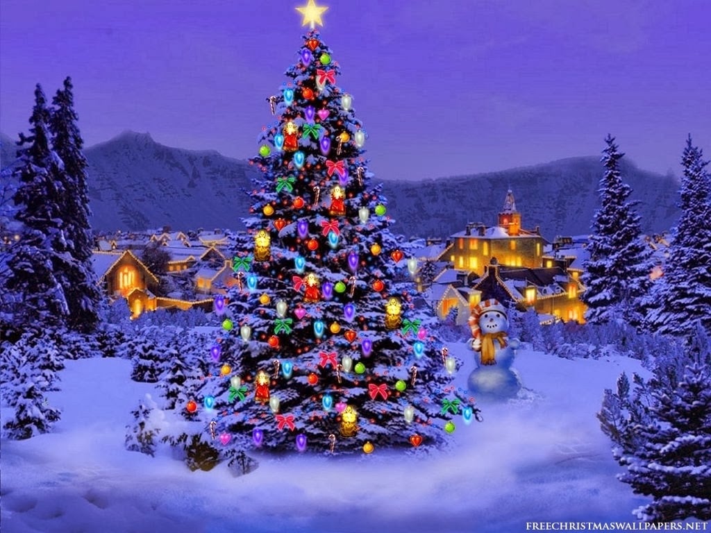 Free Download Merry Christmas Wallpaper Christmas Tree Lights HD Wallpaper