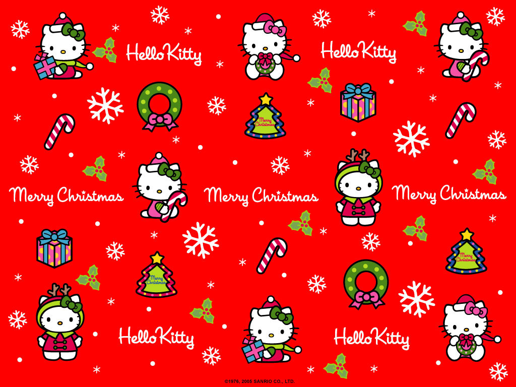 Hello Kitty Christmas Wallpaper Red Kawaii Wallpaper