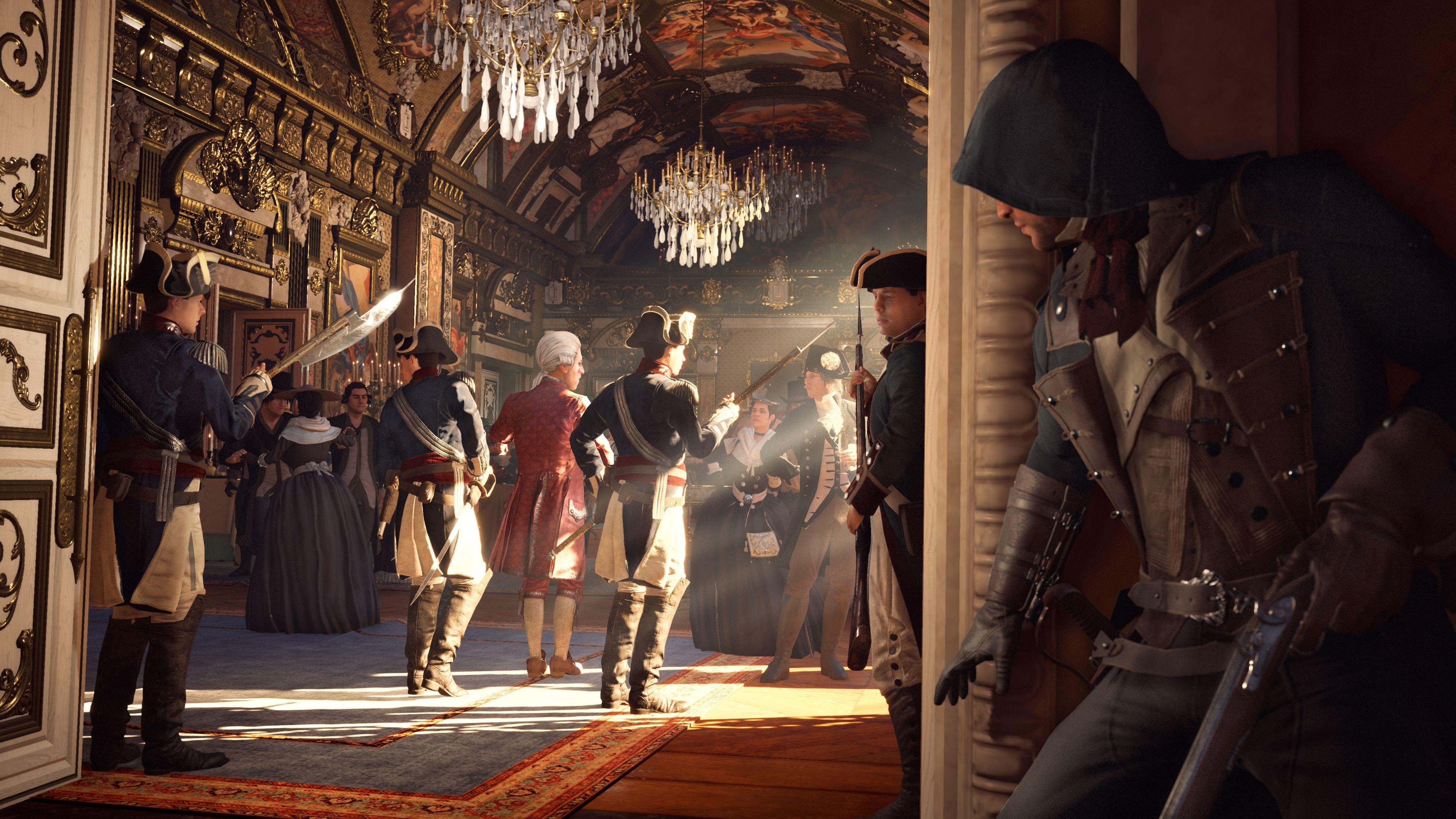 Wallpaper, video games, screenshot, Assassins Creed Unity, 4480x2520 px 4480x2520