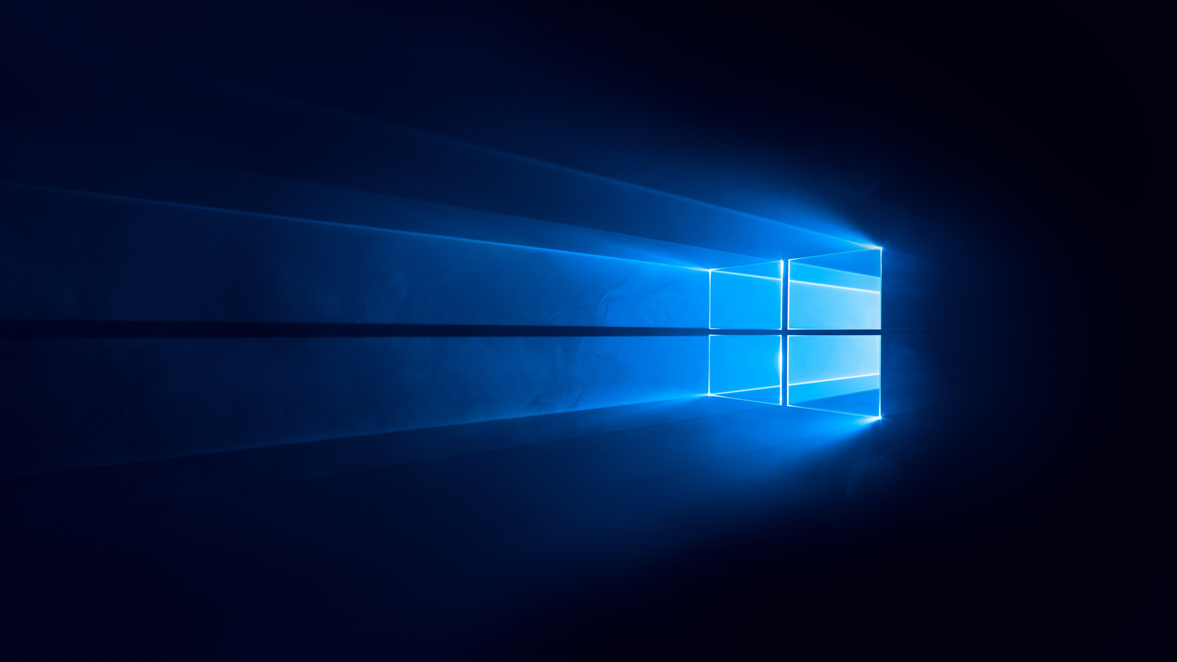 Windows 10 Wallpaper 4K, Dark, Blue background, Technology