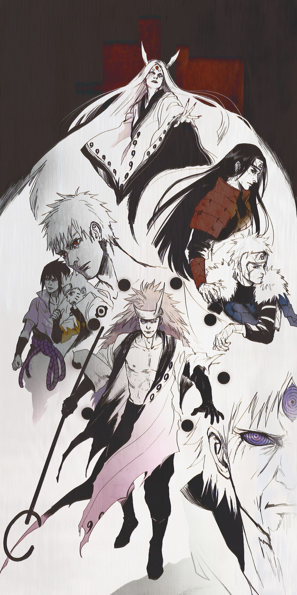 Kaguya, Hashirama, Tobirama, Obito, Sasuke, Naruto, Madara and Sage of six Paths. Naruto shippuden anime, Anime, Wallpaper naruto shippuden