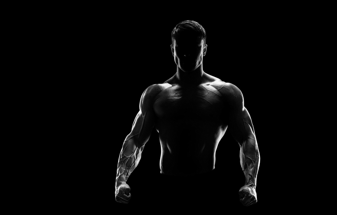 Wallpaper power, sport, black, silhouette, male image for desktop, section мужчины