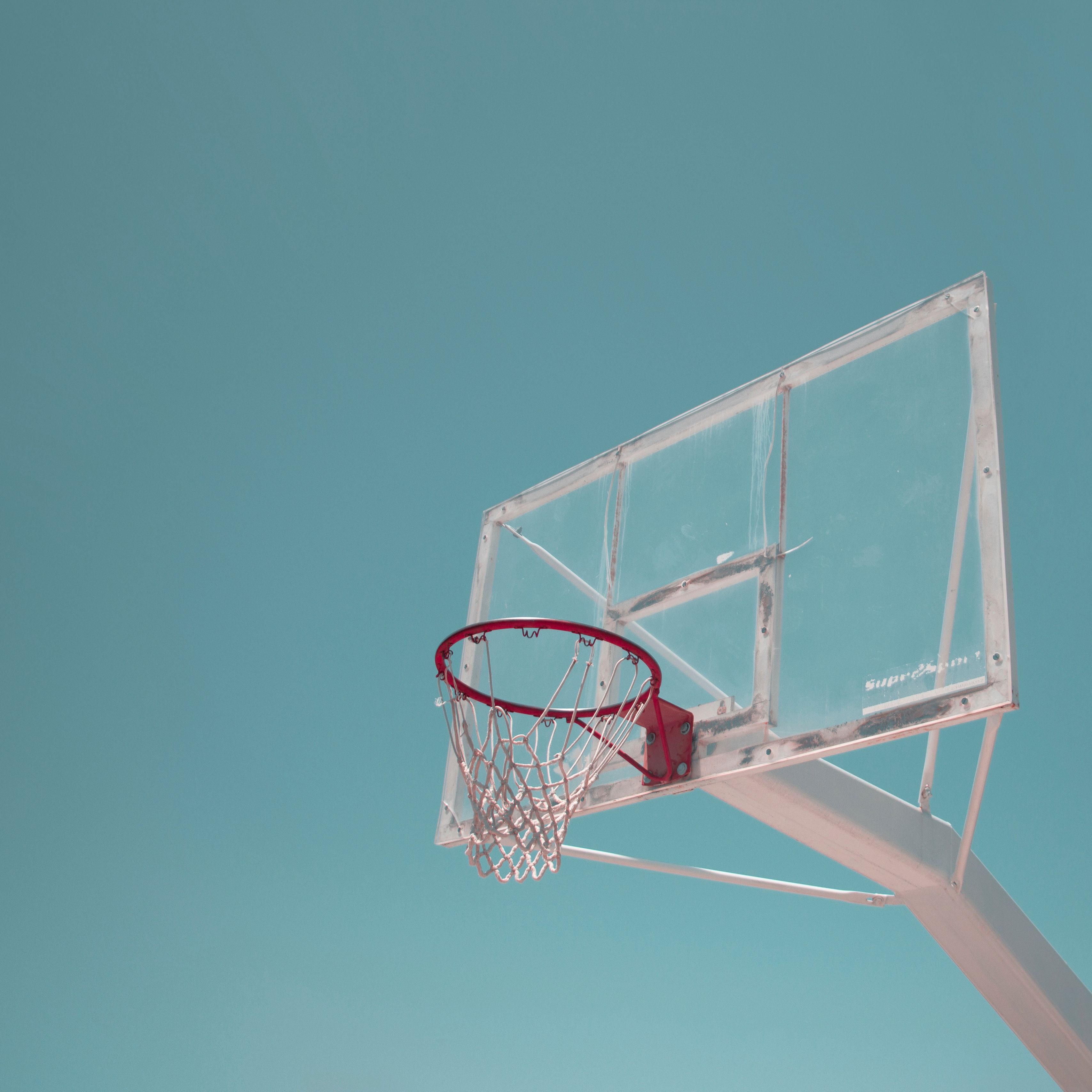 Download wallpaper 3415x3415 basketball ring, basketball net, minimalist, basketball ipad pro 12.9 retina for parallax HD background