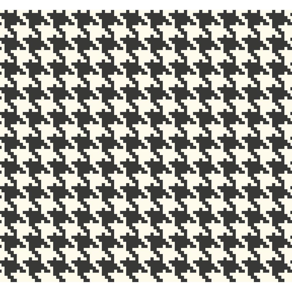 Houndstooth Black and White Checkered Wallpaper from the Indigo Collec