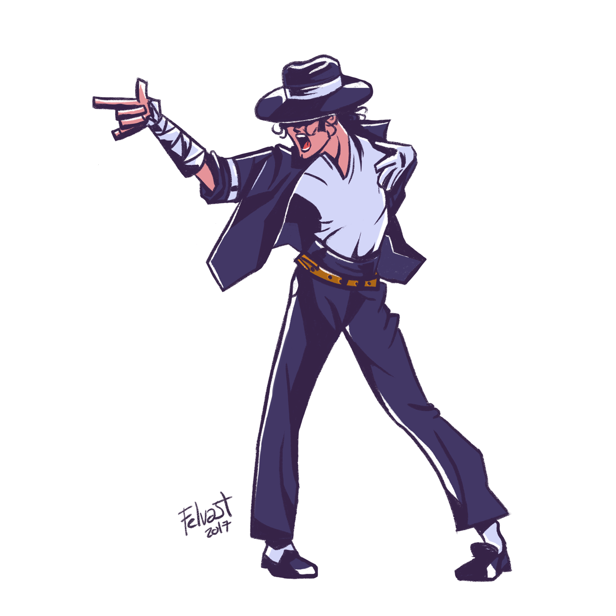 Michael Jackson Cartoon, Felvast, Digital, 2017